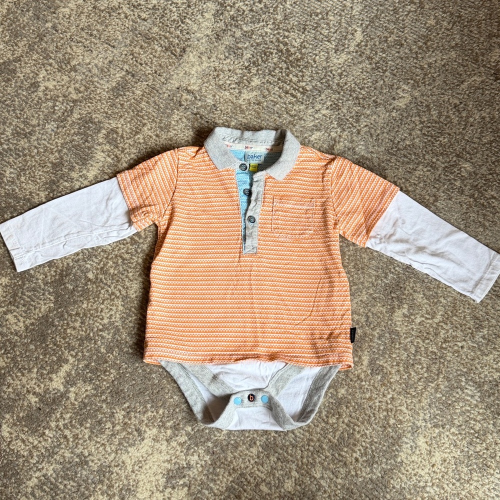 Orange and White Striped Baby Ted Baker Bodysuit